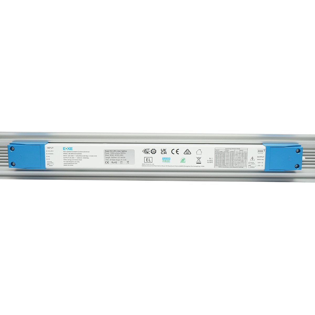 Corp iluminat LED industrial High-Bay 120W, 220V, 6000K, 16800LM pentru hale, depozite 1500mm IP44 Breckner Germany